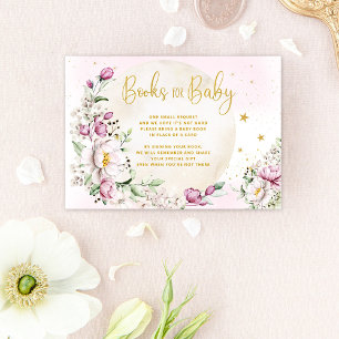 Floral Moon Pink Books For Baby Enclosure Card