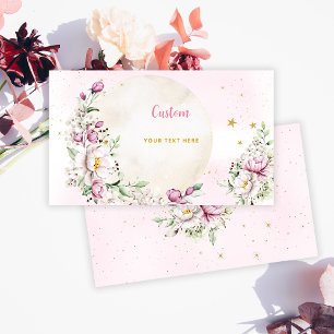 Floral Moon Pink Custom Enclosure Card