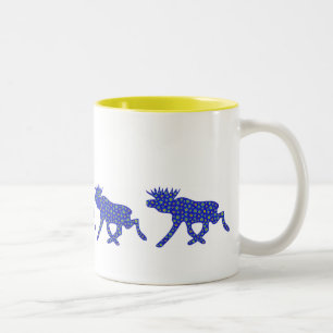 Floral Moose Two-Tone Coffee Mug