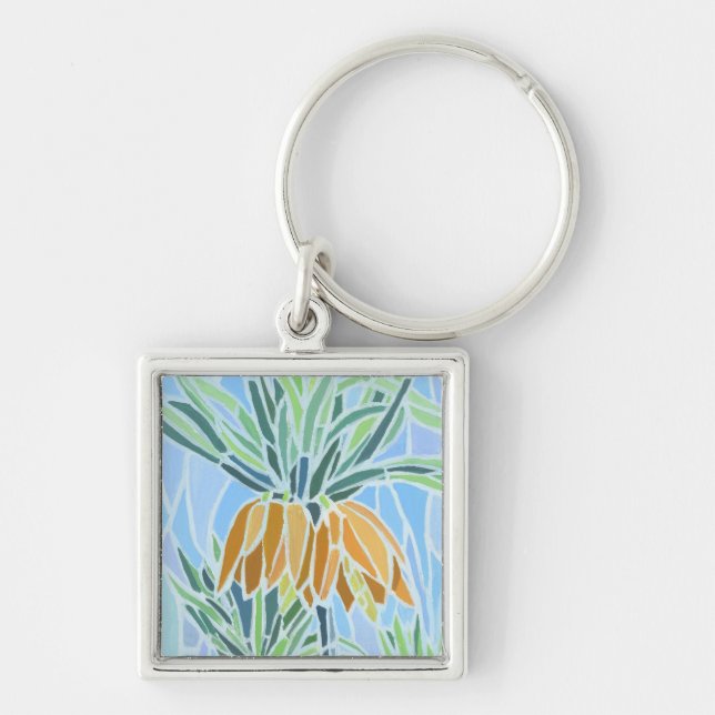 Floral Mosaic Design Key Ring (Front)