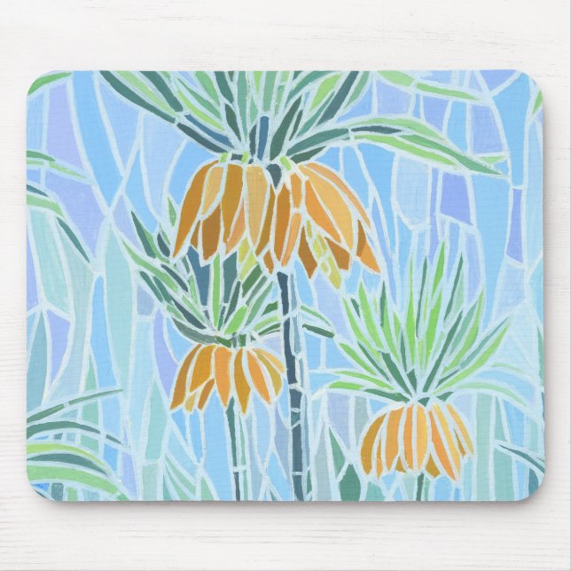 Floral Mosaic Design Mouse Mat (Front)