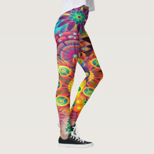Floral mosaic leggings