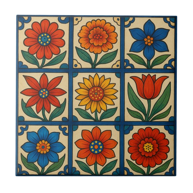 Floral Mosaic Tile (Front)