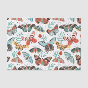 Floral Moth Butterfly Pattern Tissue Paper