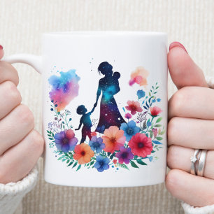 Floral Mother & Child Coffee Mug