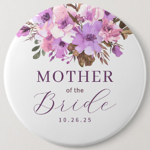 Floral Mother Of The Bride 6 Cm Round Badge