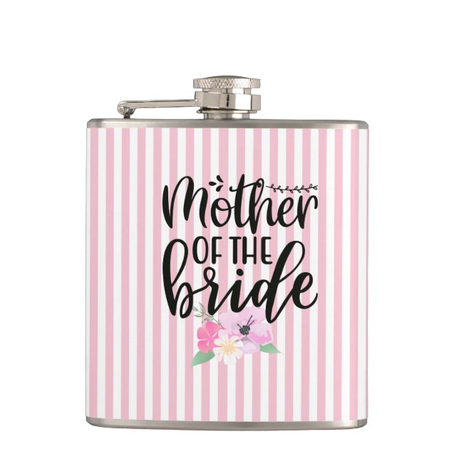 Floral Mother of the Bride Flask (Front)