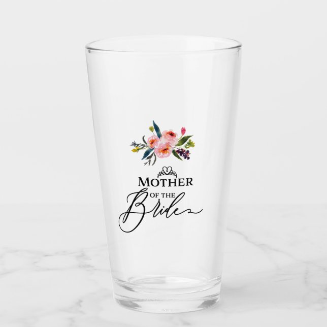 Floral Mother Of The Bride Glass (Front)
