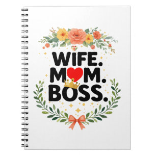 Floral Motherhood Queen Heart – Elegant Botanical Notebook