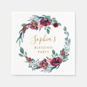 Floral Mother's Blessing Party Personalised  Napkin