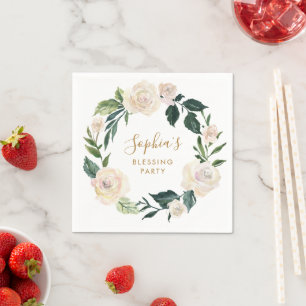 Floral Mother's Blessing Party Personalised  Napkin