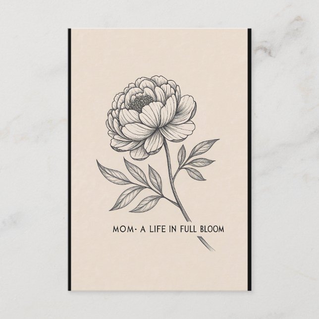 Floral Mother's Day Art - 'Life in Bloom' Decor Enclosure Card (Front)