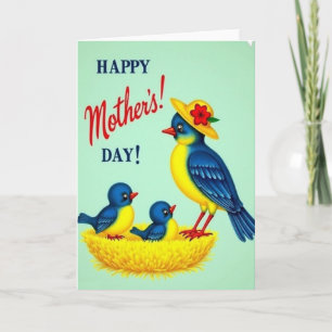Floral Mothers Day Bird Card