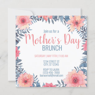 Floral Mother's Day Brunch Invitation