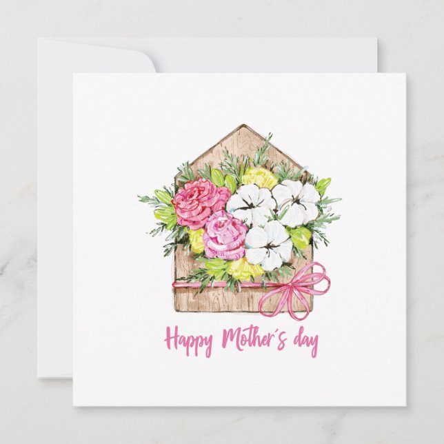 Floral Mother's Day Cards, Greetings Cards,Gift Thank You Card (Front)
