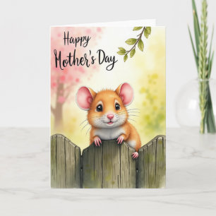 Floral Mothers Day Critter Peek Card