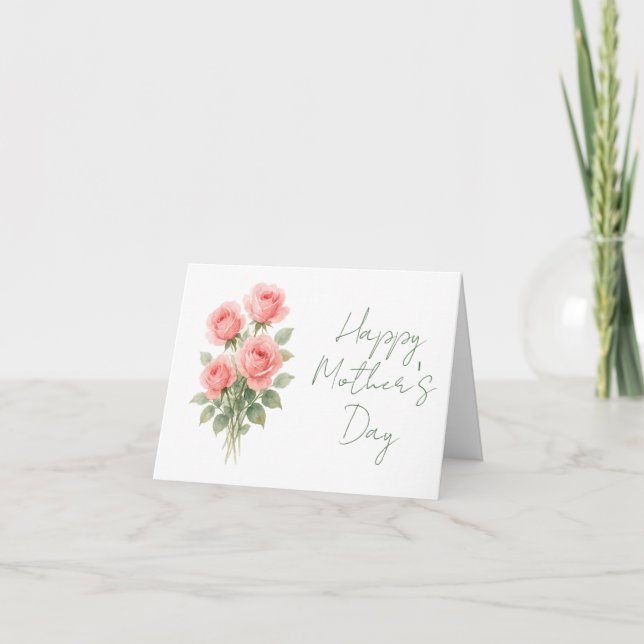Floral Mother's Day Folded Note Card (Front)