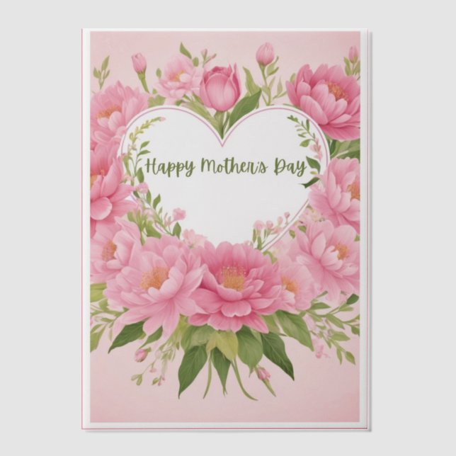 Floral Mother's Day Greeting Card Vellum Invitations (Front)