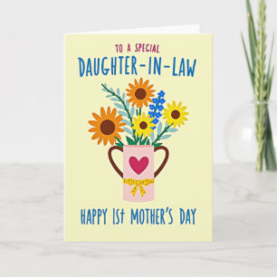 Floral Mothers Day Heart Mug Card