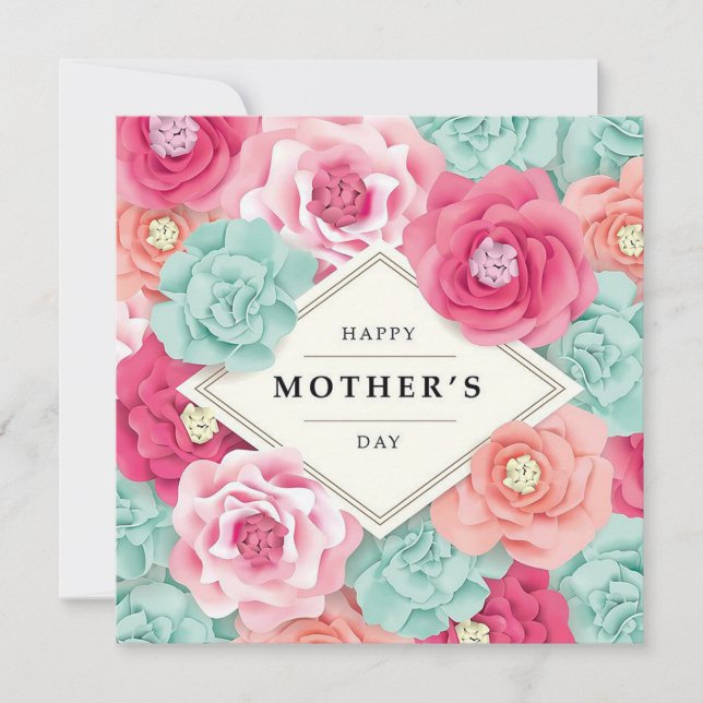 Floral Mothers day Holiday Card (Front)