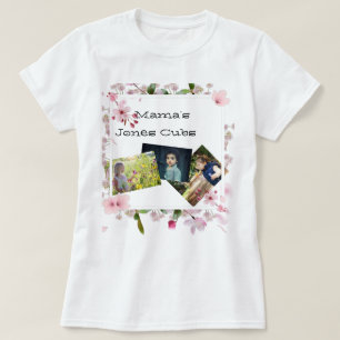 Floral Mother's Day Mama's three photo cubs T-Shirt
