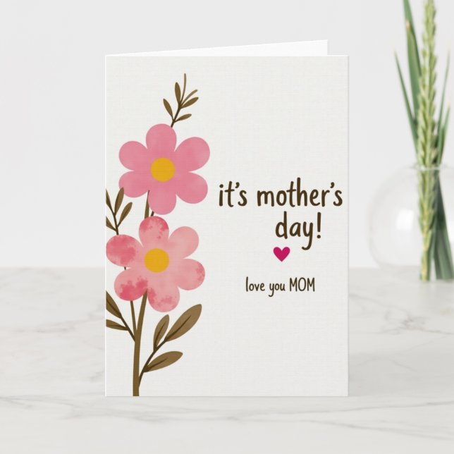 Floral Mothers Day Message Card (Front)