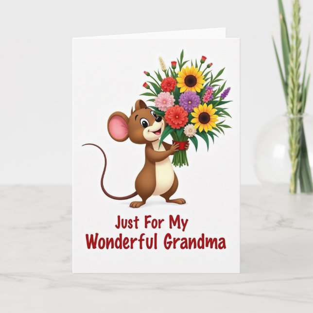 Floral Mothers Day Mouse Card (Front)