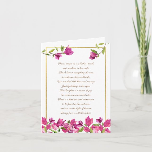 Floral Mother's Day or Mum Poem Card (Front)
