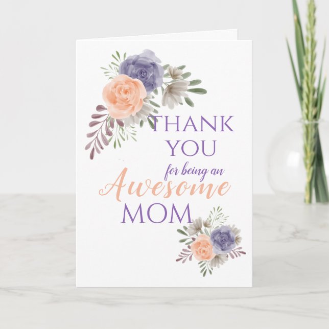 Floral Mother's Day Peony Holiday Card (Front)