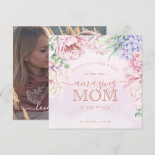 Floral Mother's Day Personalised Photo Card