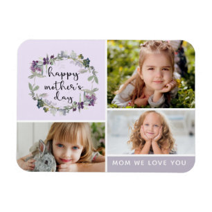 Floral Mother's Day Photo Collage Magnet