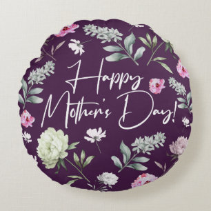 Floral Mother's Day Round Cushion