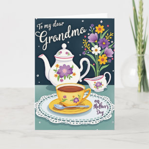 Floral Mothers Day Tea Time Card