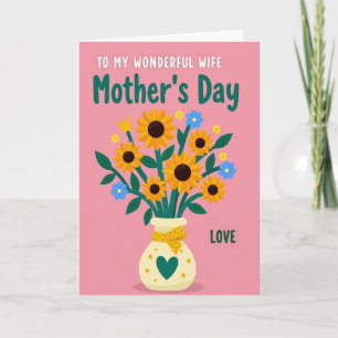 Floral Mothers Day Wife Card