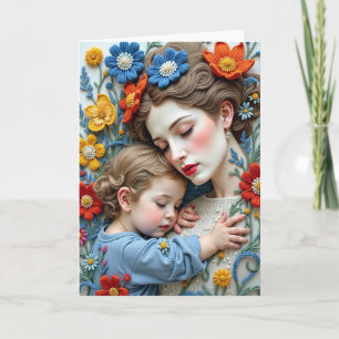 Floral Mothers Embrace Art Card