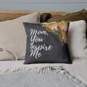 Floral Mothers Gift With Personalised Photo Cushion