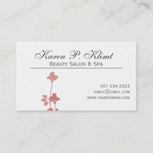 Floral Motif Hair Stylist Rose Watercolor Minimal Appointment Card