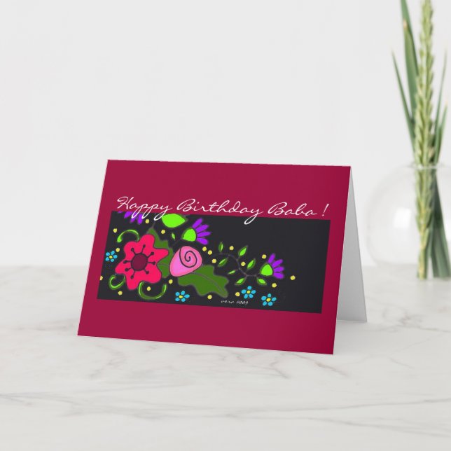 Floral Motif Ukrainian Folk Art Card (Front)