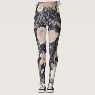 Floral Motif Yoga Leggins Leggings