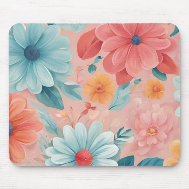 Floral Mouse Pad – Stylish Flower Design Desk pad (Front)