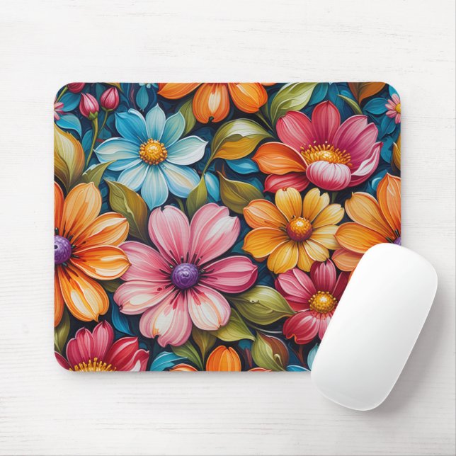 Floral Mousepad (With Mouse)