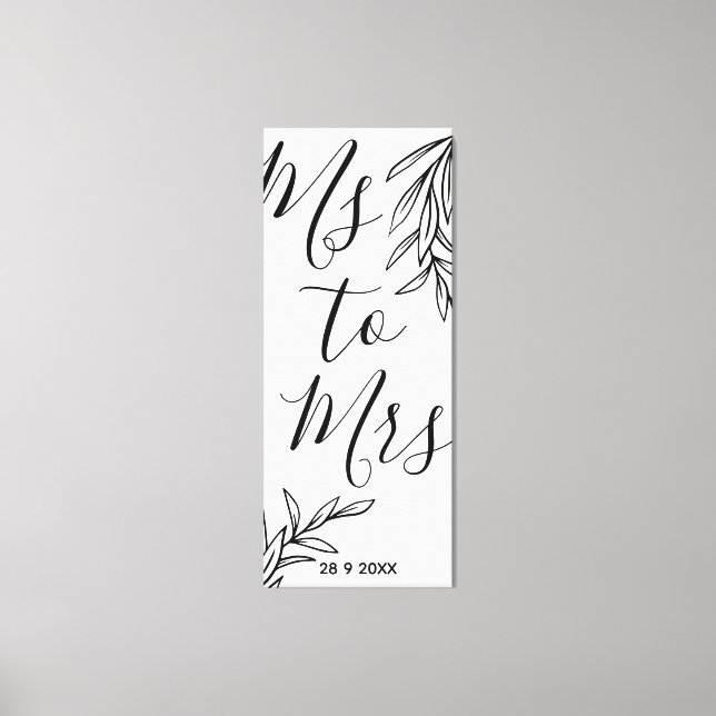 Floral Ms to Mrs bridal shower Canvas Print (Front)
