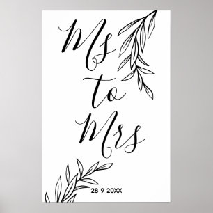 Floral Ms to Mrs bridal shower Poster