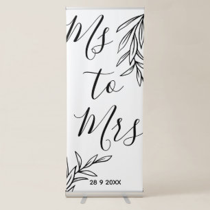 Floral Ms to Mrs bridal shower Retractable Banner