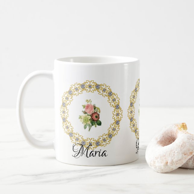Floral Mug (With Donut)