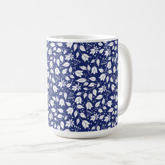Floral Mug in Navy and White