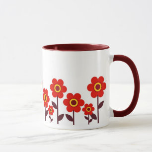 Floral mug red flowers