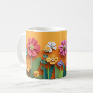 Floral Mug with Colorful Botanical Flowers, Gift