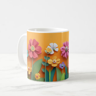 Floral Mug with Colorful Botanical Flowers, Gift