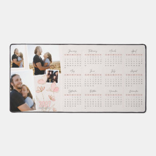 Floral Multi Photo Year Calendar 2027 Large Mouse Desk Mat